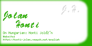 jolan honti business card